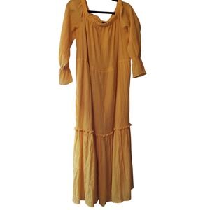 Scoop Womens‎ Off The Shoulder Maxi Dress L (12-14) Yellow SS-1021A
